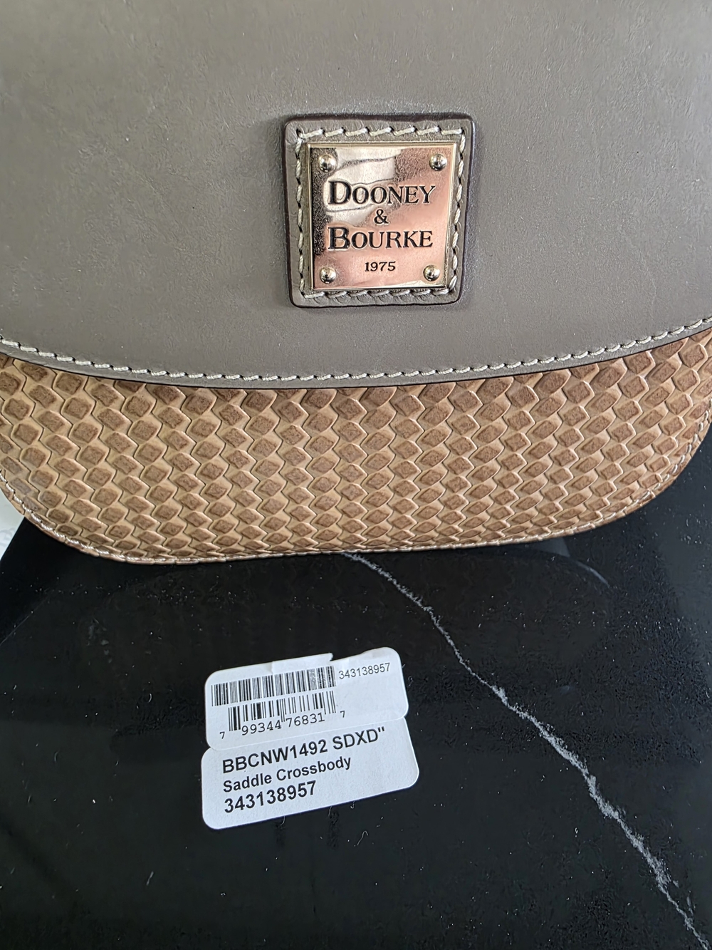 Dooney & Bourke Saddle Crossbody Bag in Brown & Tan